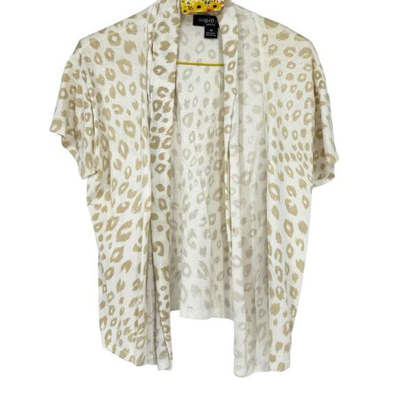 August Silk Petite Tan Cream Medium Cardigan Petite Medium - Picture 1 of 3